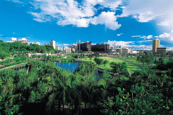 Roma Street Parklands, shortly after its opening.
