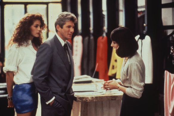 Julia Roberts and Richard Gere go shopping in the film Pretty Woman.