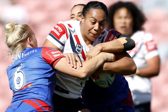 Roosters prop Pani Hopoate revels in the physicality of rugby league.