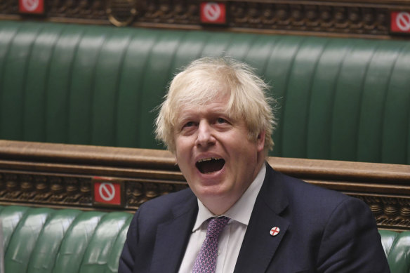 British PM Boris Johnson in the House of Commons during Question Time on July 7. 