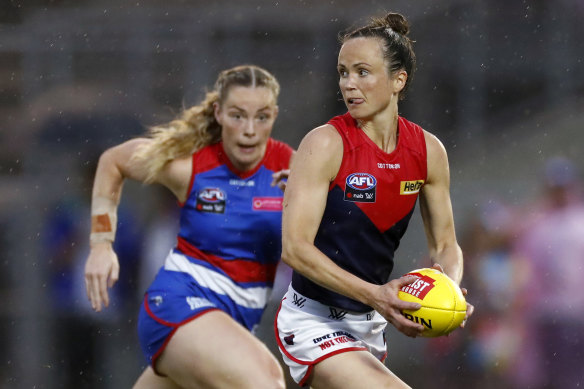 Daisy Pearce, right, played with the Preston-based Darebin Falcons before joining the AFLW. 
