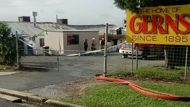 Gerns Continental Smallgoods factory in Geebung after fire ripped through the building on Friday night.