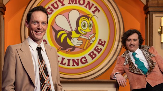 Guy Montgomery (left) with his new Spelling Bee co-host Sam Campbell.