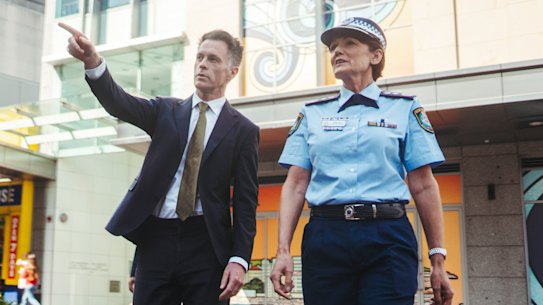 Bondi Junction Westfield and streets surrounding were locked down by police and ambulance services following an investigation into an attacker that involved multiple stabbing and shooting casualties. NSW Premier Chris Minns and NSW Police Commissioner Karen Webb,  attend the community reflection day for the victims at Bondi Junction, Thursday 18th of April 2024.  Photo: Dion Georgopoulos / The Sydney Morning Herald