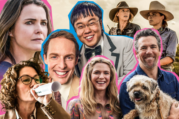 Who’s who: Keri Russell, Guy Montgomery, Aaron Chen, Anna Torv , Philippa Northeast, Patrick Brammall, Harriet Dyer and Kitty Flanagan. 