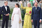 The verdict in the criminal trial of Marius Borg Høiby, second from left, was handed down on Monday.