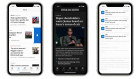 Features include the ability to save articles, dark mode and real time notifications.