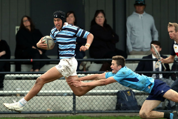 One of the first photos of Joseph Suaalii in action, playing for the GPS first XV at the age of 14.