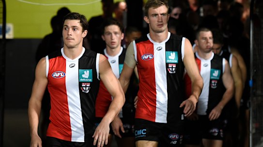 The Saints take to the field against the Crows.