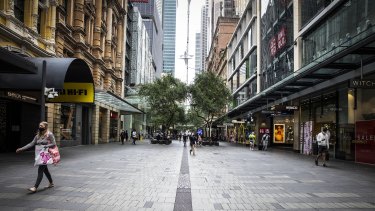 Pitt Street Mall in Sydney was quiet for the post-Christmas sales period. 