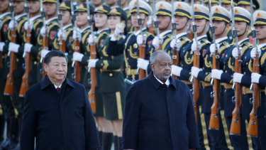 Chinese President Xi Jinping and Djibouti's President Ismail Omar struck a deal to establish China's first overseas naval base in Africa. 