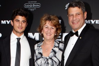 Nick Bracks with his parents Steve and Terry in 2011.