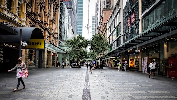 Pitt Street Mall in Sydney was quiet for the post-Christmas sales period. 
