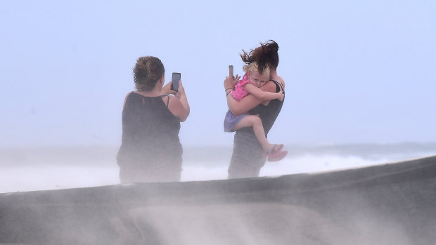 Wind was wreaking havoc on Gold Coast beaches on Friday. 
