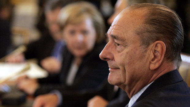 Jacques Chirac, right, attends a meeting of the G8 Summit in St Petersburg, Russia, in 2006.