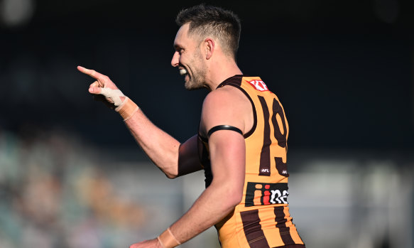 Resurgent Hawk Jack Gunston has kicked seven goals in the past fortnight.