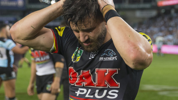 Paying the price: Josh Mansour won't play for the Panthers on Friday.