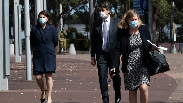 NSW Chief Health Officer Dr Kerry Chant arrives at Wednesday’s COVID-19 update.