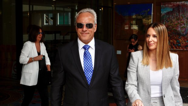 Former Orix executive George Georgiou leaving the NSW District Court after charges against him were dropped.