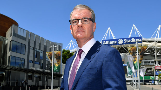 NSW Labor leader Michael Daley outside Allianz Stadium.
