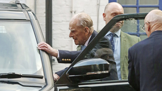 Prince Philip has left a London hospital after a four-day stay.