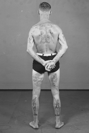 John Hennington of Woronora shows off the tattoos done at Fred Harris Tattoo studio. 