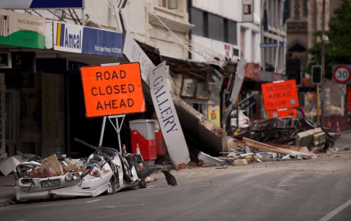 Destruction in central Christchurch after the earthquake that killed 185 people in February 2011. Michelle Tom structures her memoir using the stages used by seismologists.