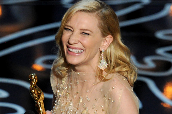 NIDA graduate Cate Blanchett accepts her Oscar for best actress in 2014.