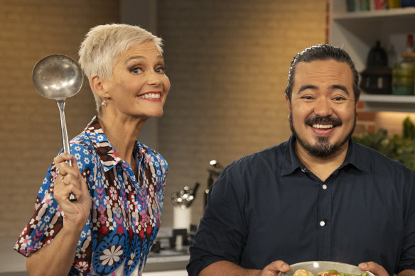 Self-described “crap housewife” Jessica Rowe on The Cook Up with Adam Liaw.