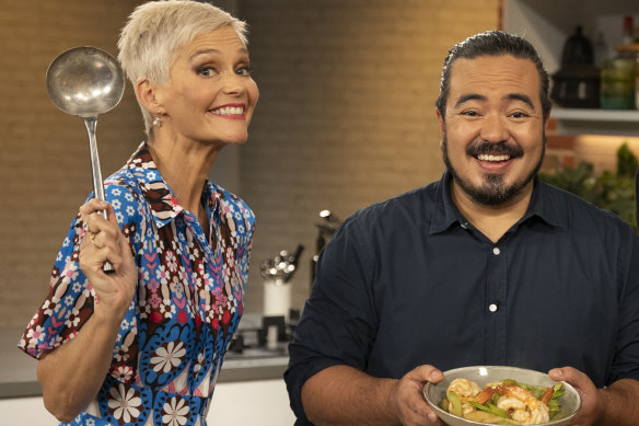 Self-described “Crap Housewife” Jessica Rowe on The Cook Up with Adam Liaw.