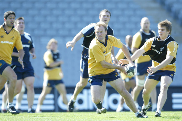 Chris Whitaker training with the Wallabies in 2005.