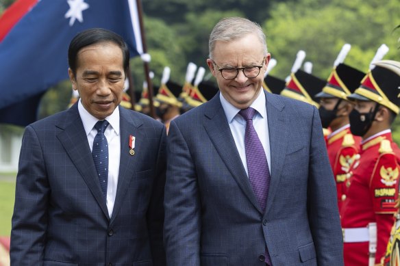 President of Indonesia Joko Widodo, pictured with Prime Minister Anthony Albanese in June, will visit Australia for the first time in three years.