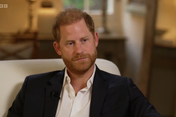 Prince Harry during his candid interview with the BBC.