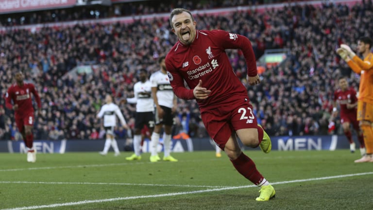 Heartbreaker: Xherdan Shaqiri took the game out of Fulham's reach.