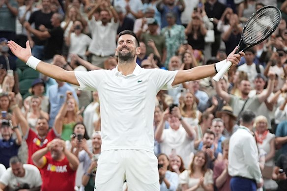 Novak Djokovic won a five-hour-plus classic to make an eighth consecutive Wimbledon semi-final.