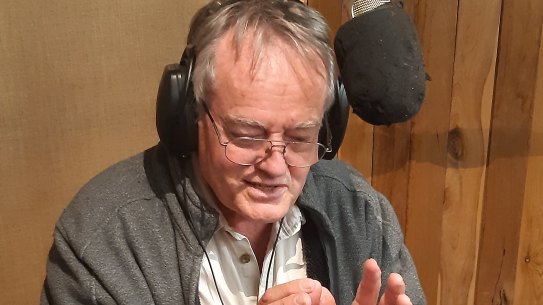 Duncan Wass recording the part of Mick for the audio version of Kangaroo.