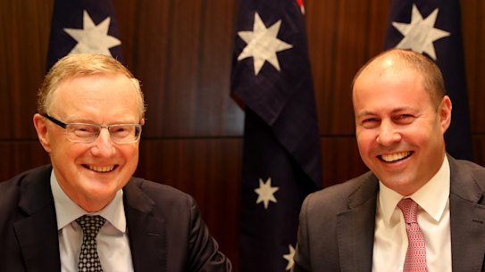 RBA boss Philip Lowe has helped Treasurer Josh Frydenberg with lower finance costs.