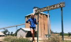 GrainCorp worker Claire Matthews  is only 22 but an old hand at handling harvest deliveries at Greenethorpe in NSW.