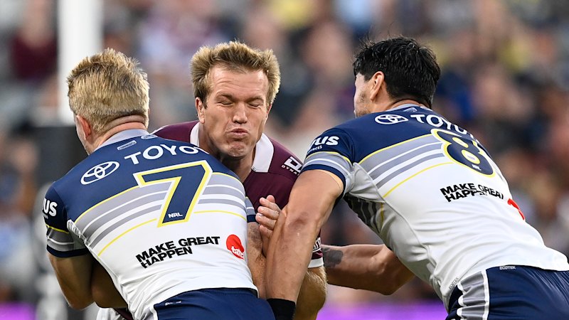 NRL 2025 LIVE: Sea Eagles strike first through Saab after Cowboys ball goes to ground