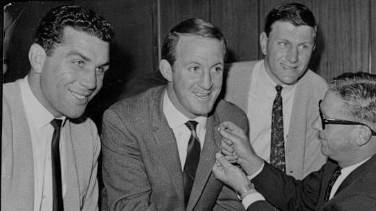 John Raper, centre, with John Sattler and Ron Coote