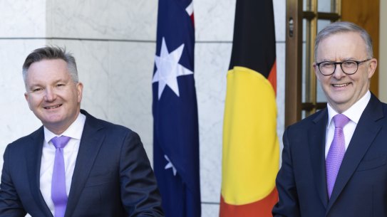 Minister for Climate Change and Energy Chris Bowen and Prime Minister Anthony Albanese.