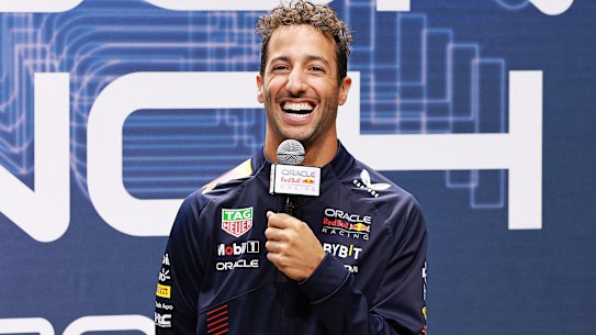 Daniel Ricciardo, as part of his commercial duties, attends the February launch of the Oracle Red Bull Racing Season in New York. 