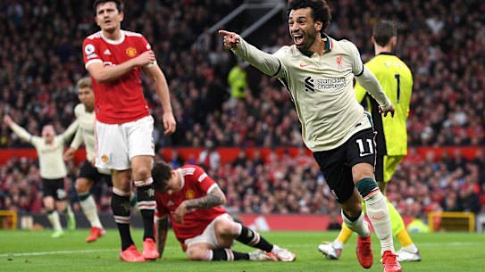 Liverpool’s Mohamed Salah during last month’s demolition of Manchester United at Old Trafford.