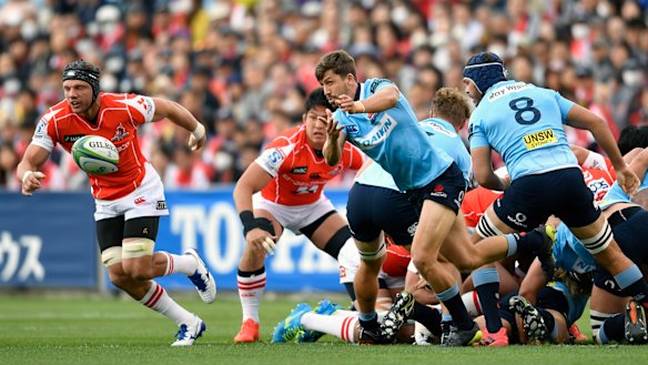 Waratahs halfback Jake Gordon in action against the Sunwolves last season. 