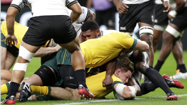 Hooper scored Australia's first try in their unconvincing win over Fiji.