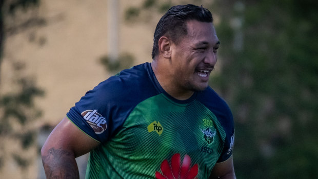 Josh Papalii will line up in the front row for the Raiders.