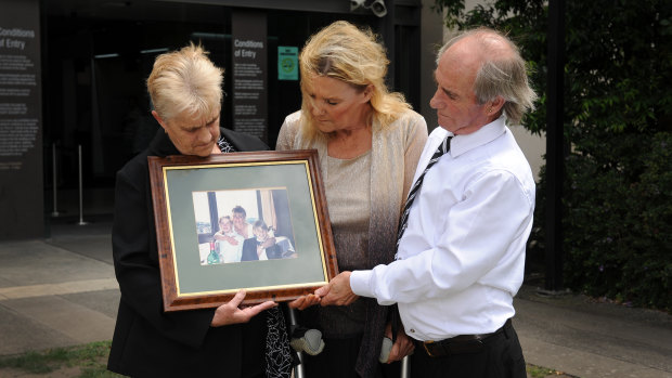 Mr Thomas' aunt Cheryl Ashman and parents, Nena MacKenzie and stepfather Tom Wykes.
