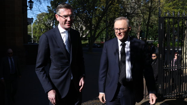 NSW Premier Dominic Perrottet and Prime Minister Anthony Albanese in Sydney last September.