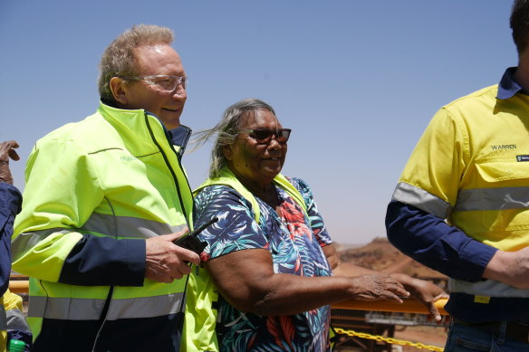 Fortescue chief executive Andrew Forrest and Nyamal elder Doris Mitchell-Eaton have known each other for 40 years.