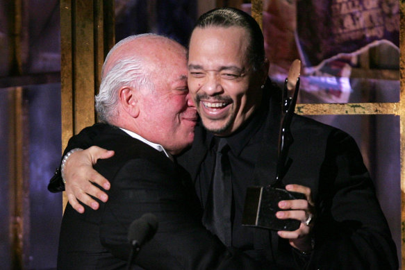 Ice T inducts Stein into the Rock And Roll Hall Of Fame, in New York City in 2005.